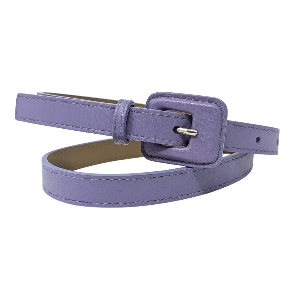 Elie Tahari Leather Skinny Belt Purple Small Quiet Luxury Feminine Statement